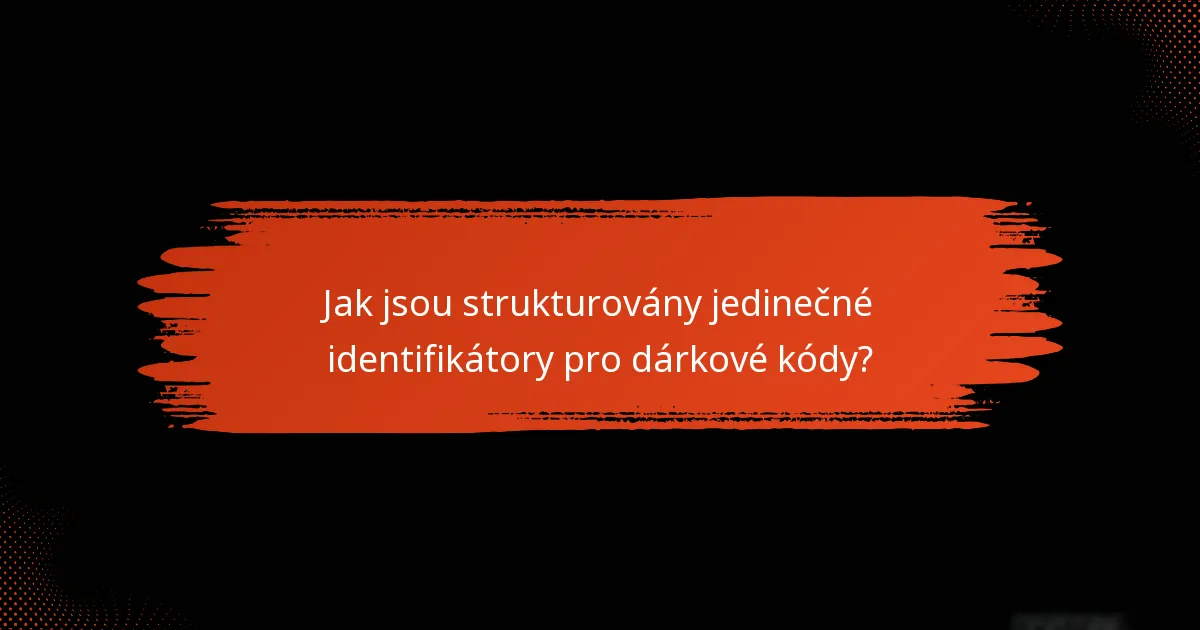 Jak jsou strukturovány jedinečné identifikátory pro dárkové kódy?